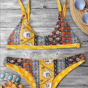 New patchwork yellow bikini